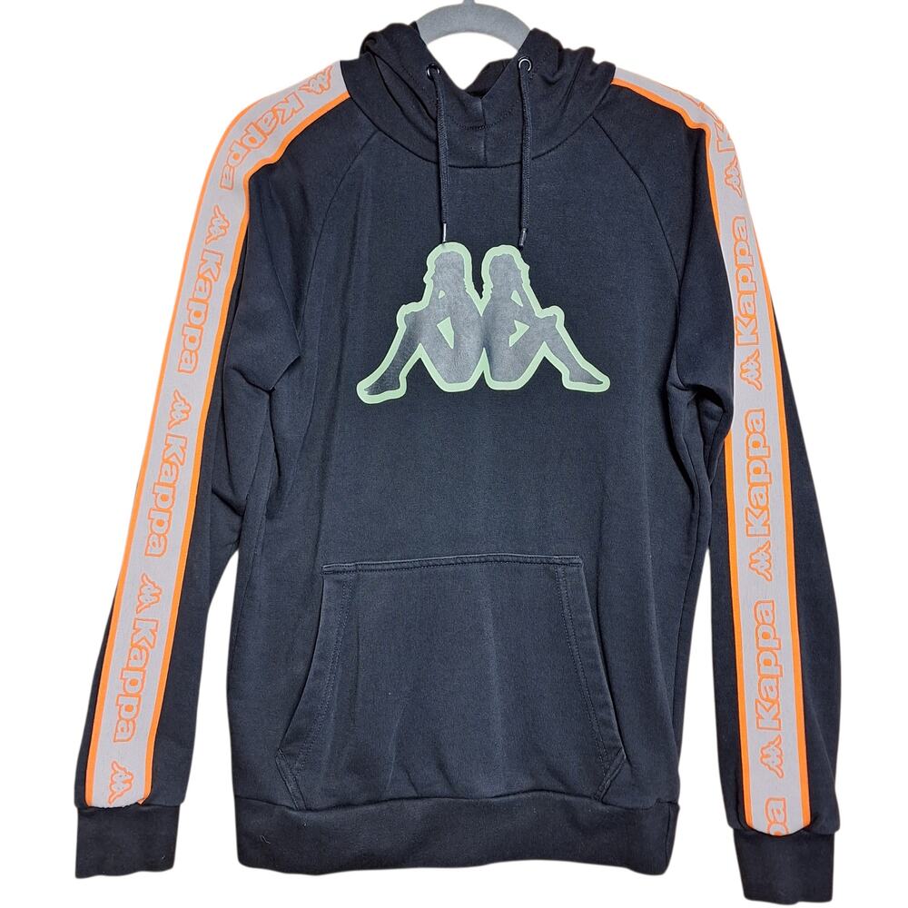 Kappa Logo Tape Apet 2 hoodie mens small black logo print sleeves thick quality